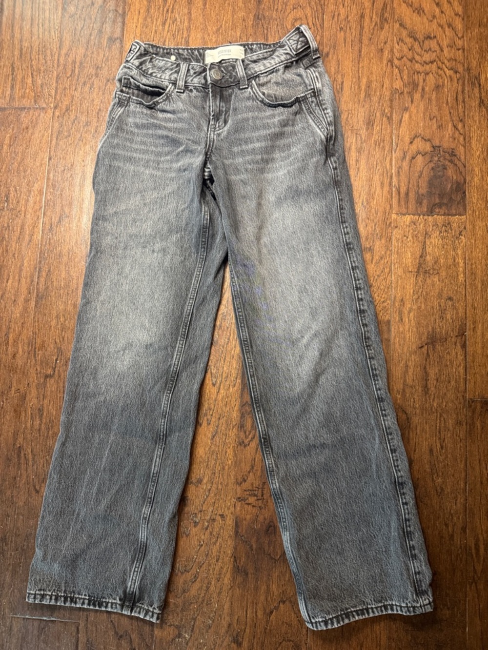 Hollister Washed Black-Gray Straight Leg Jeans
